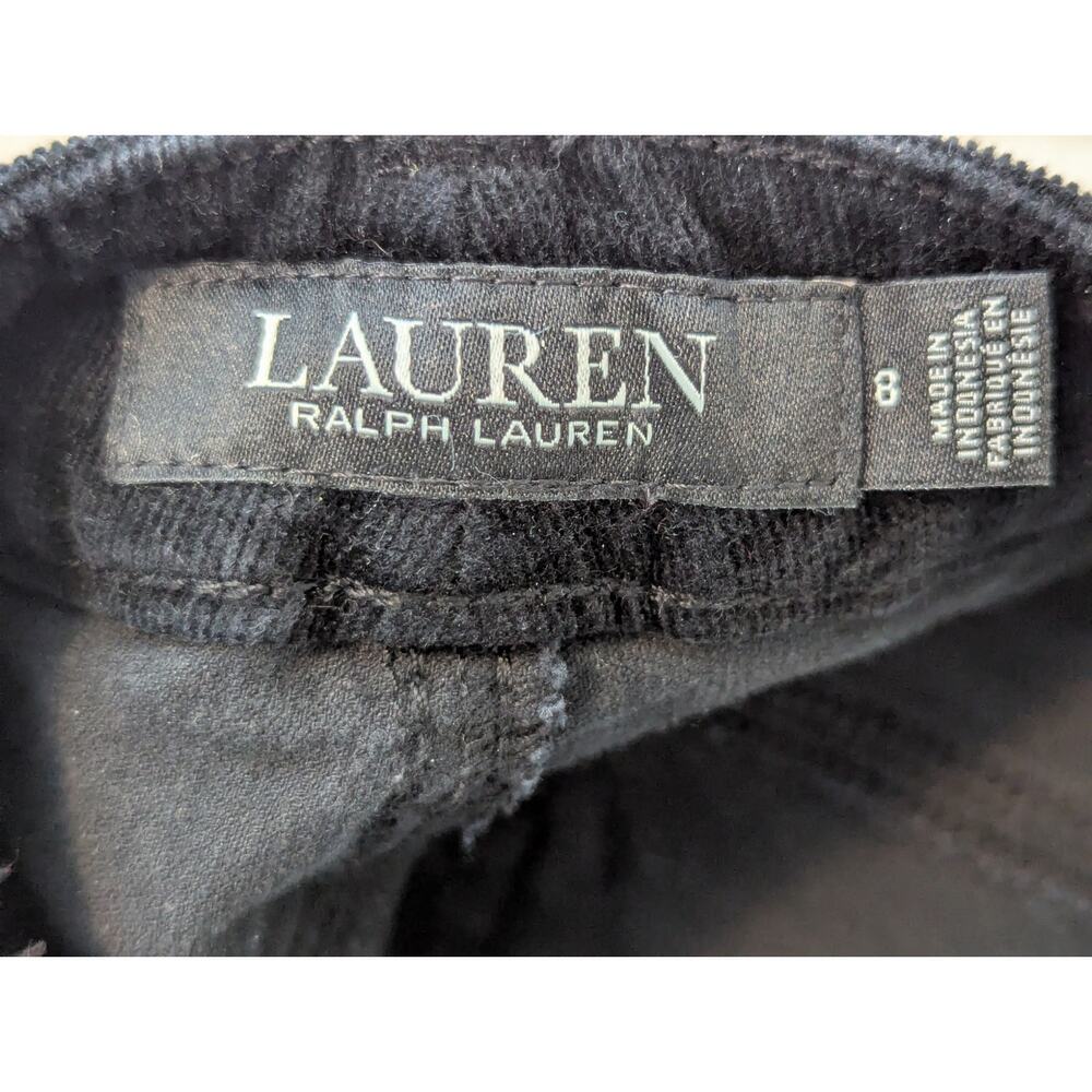 LAUREN RALPH LAUREN Black Label Women's Sz 8 Premier Black Corduroy Pants Jeans - Picture 6 of 7